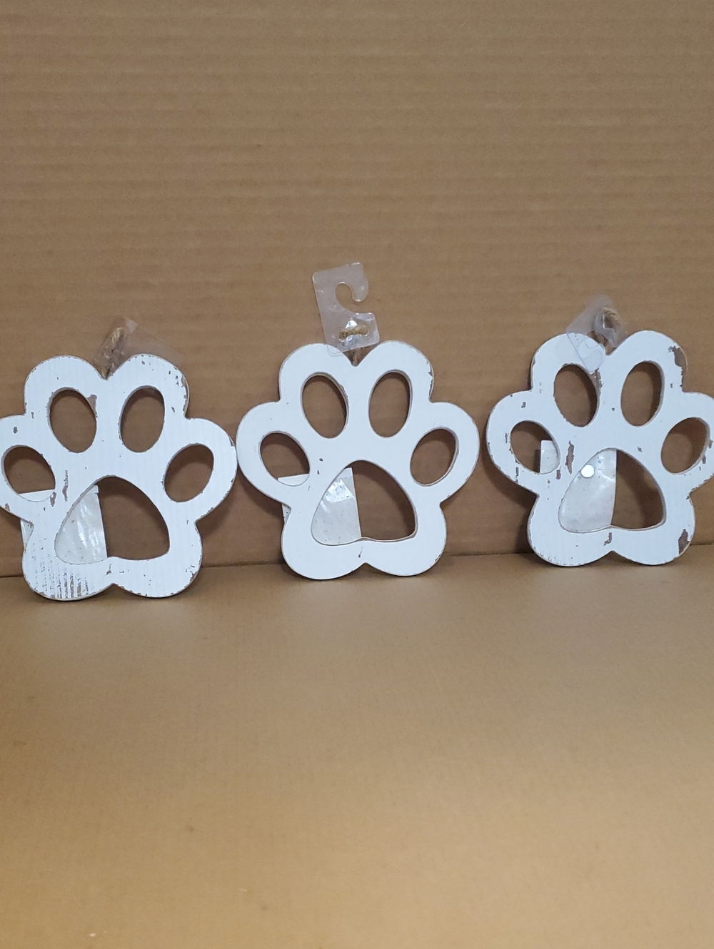 Paw Print Wall Accent / Christmas Ornaments 3pc Set